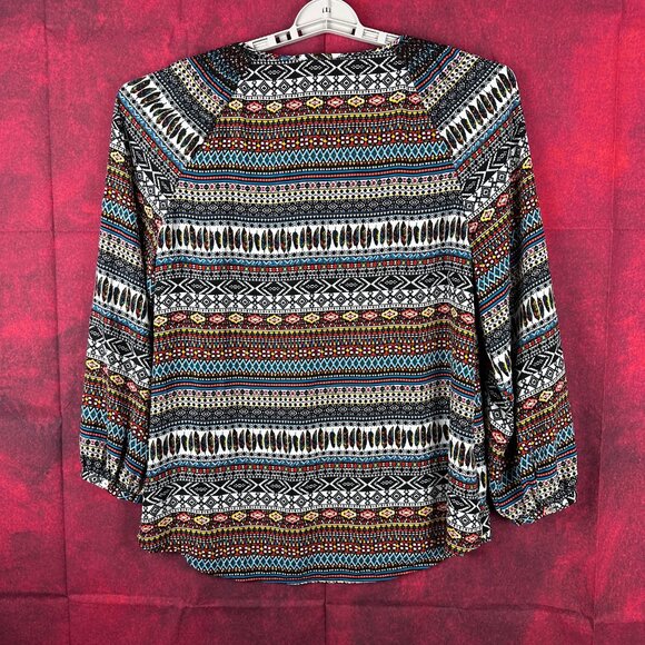 RUFF HEWN WOMEN;S COLORFUL LONG SLEEVE FLOWY BOHEMIAN STYLE TOP, SILE L (LARGE) - Picture 3 of 11